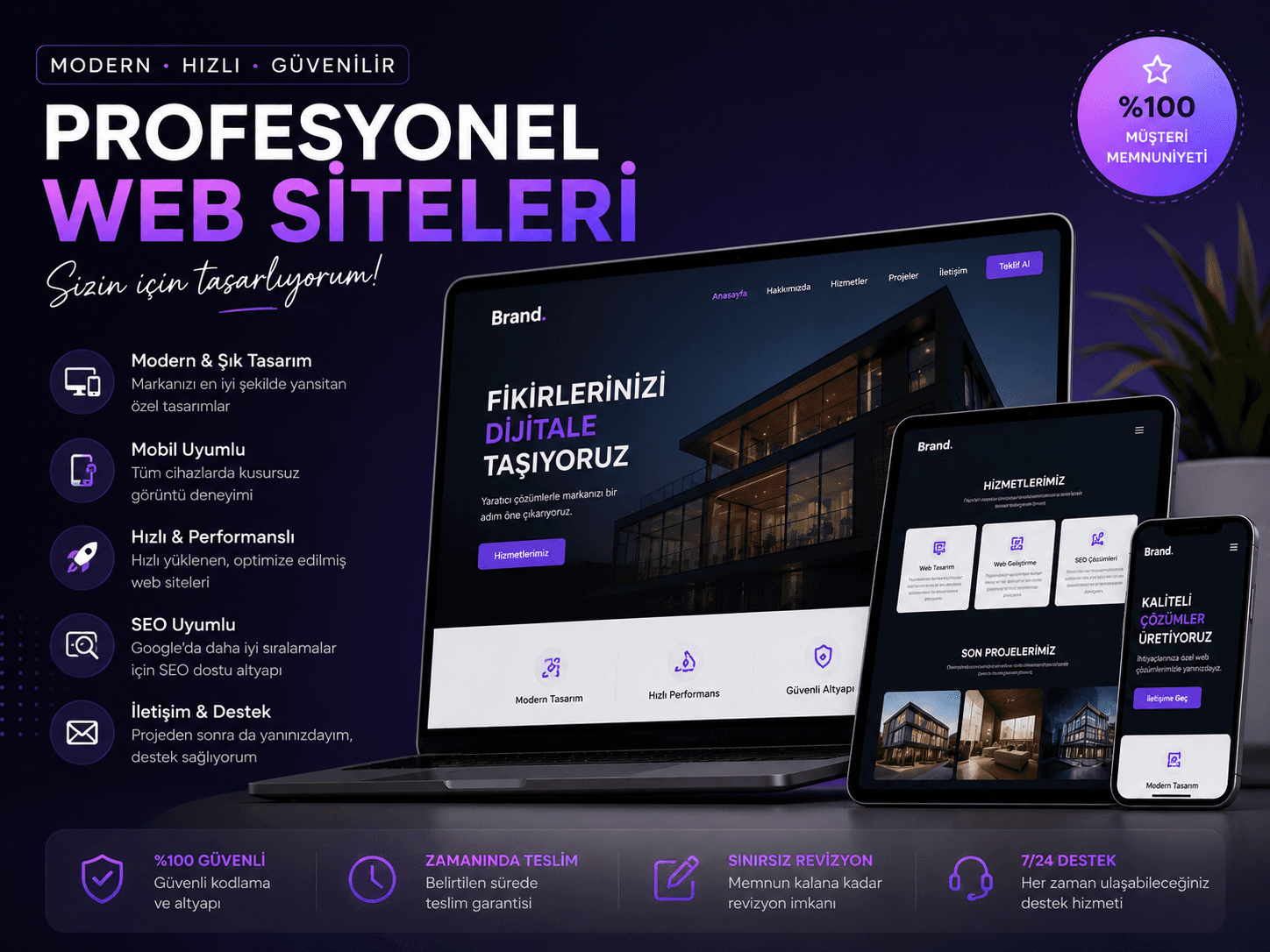 Modern, Mobil Uyumlu ve Profesyonel Web Sitesi Yapılır