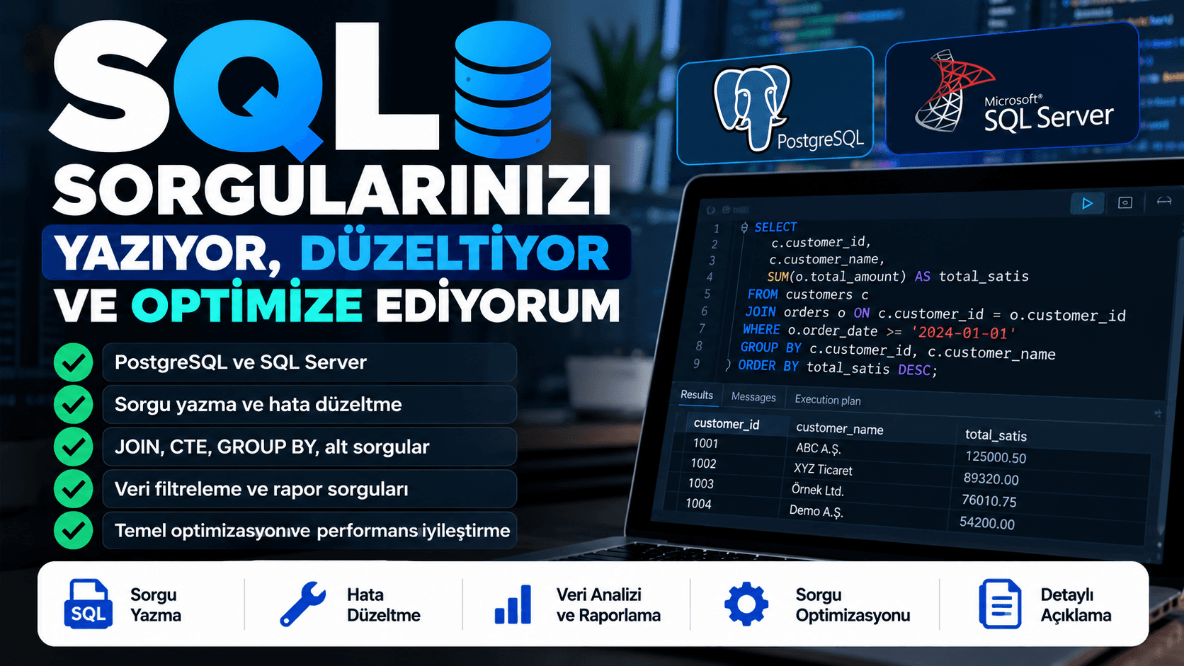 SQL Sorgularınızı Yazıyor, Düzeltiyor ve Optimize Ediyorum