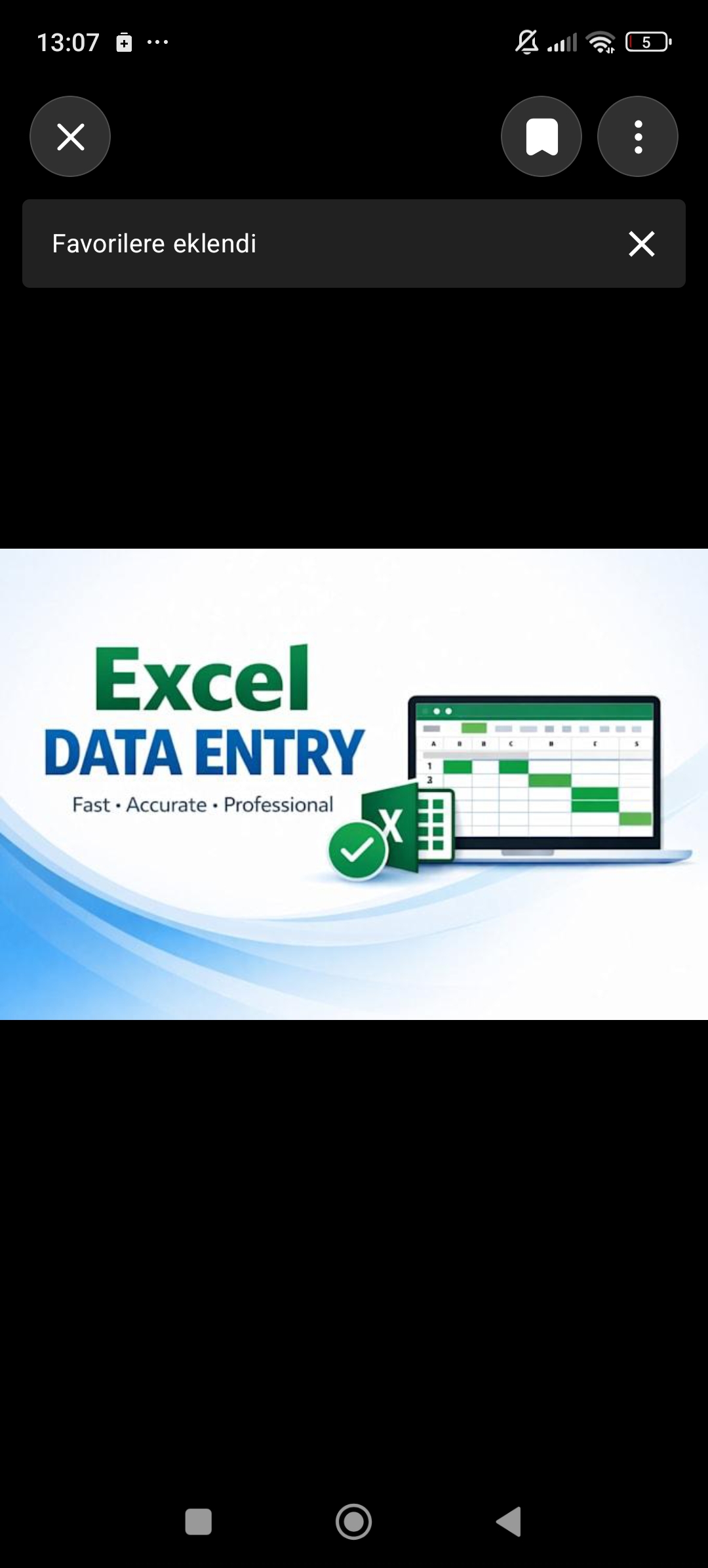 “Excel ve Veri Girişi İşlerinizi Özenle Yapıyorum”